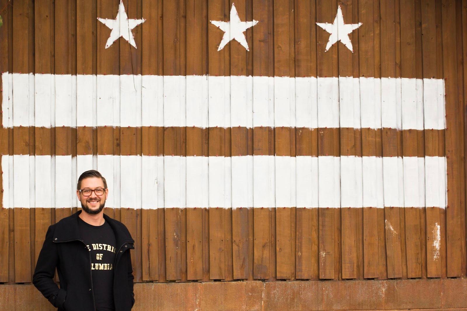 Matt in front of DC Flag
